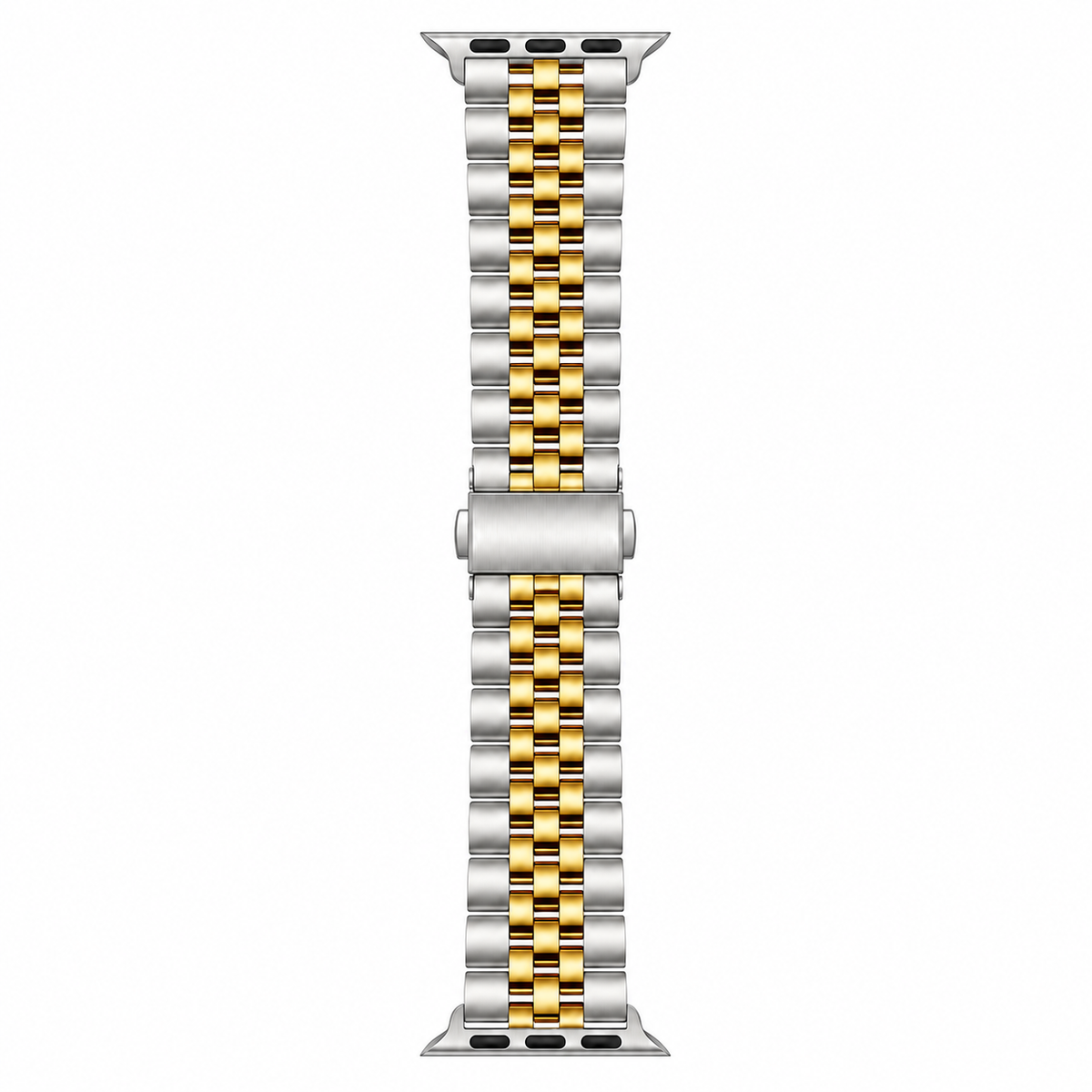 Silver & Gold Two-Tone Jubilee Stainless Steel Apple Watch Band | Datejust Style