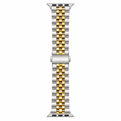 Silver & Gold Two-Tone Jubilee Stainless Steel Apple Watch Band | Datejust Style
