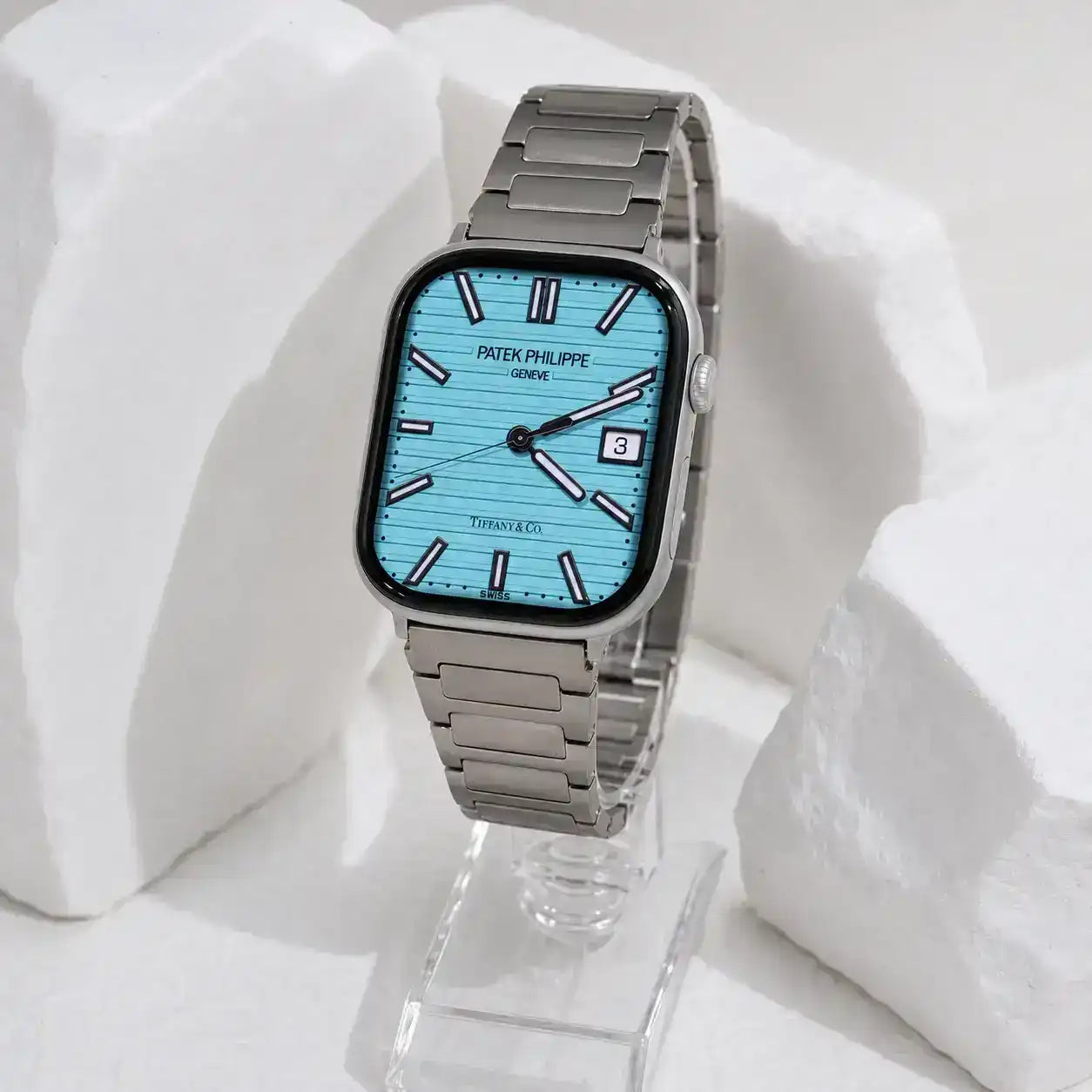 Apple Watch Mod Titanium Strap – Titanium Nautilus Style - 