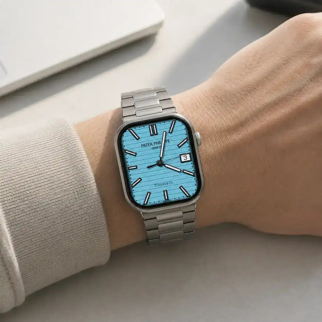 Apple Watch Mod Titanium Strap – Titanium Nautilus Style - 