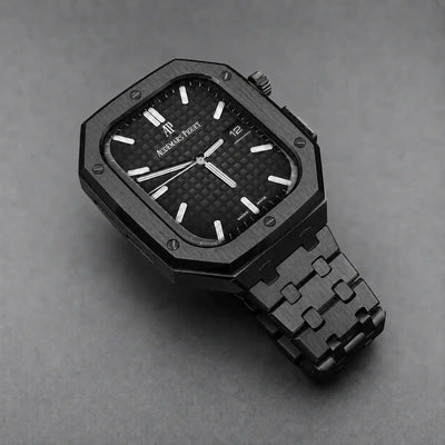 Apple Watch Mod Steel Case & Strap – Black Oak Style - 