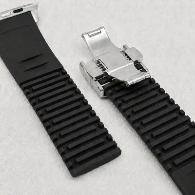 Apple Watch Mod Rubber Strap – Black Aquanaut Style - 