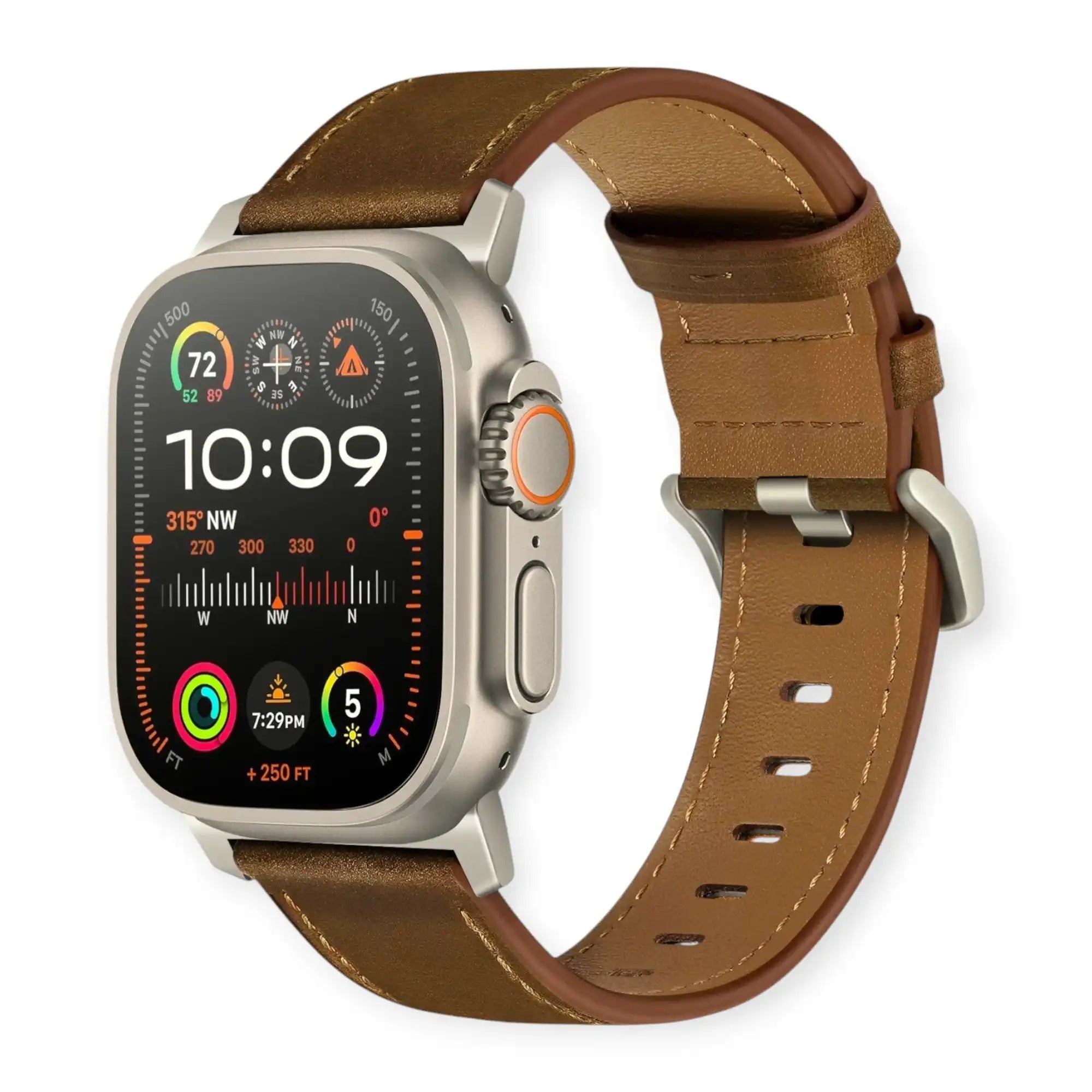 Black Brown Genuine Leather Apple Watch Band | Dress Style