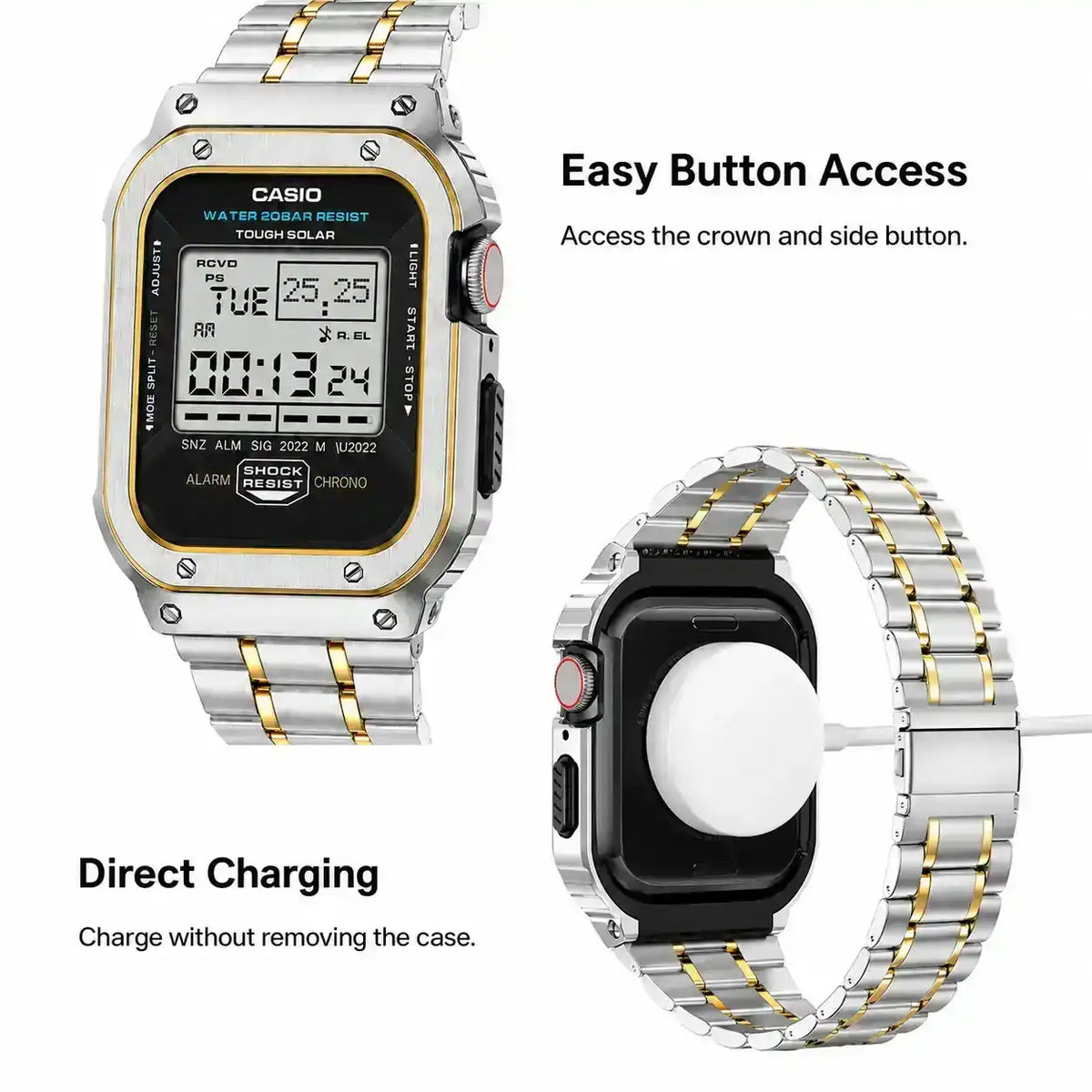 Apple Watch Stainless Steel Case & Band Set | Casio Mod Kit - 