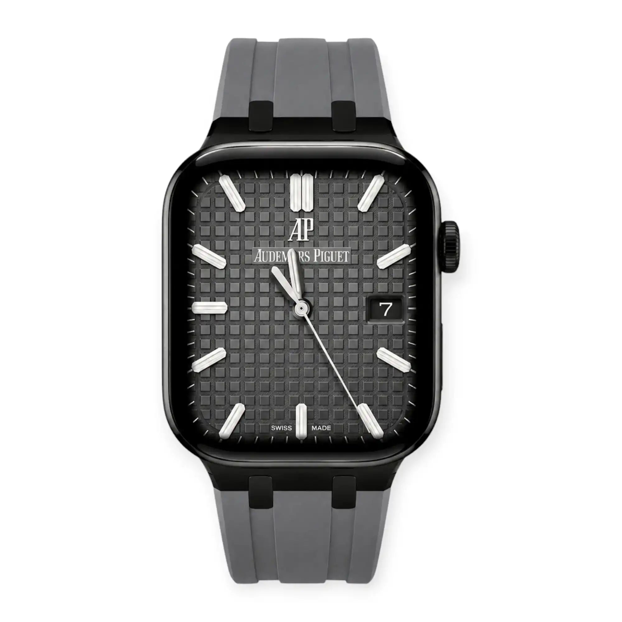 Apple Watch Mod Rubber Strap – Grey Oak Style - 