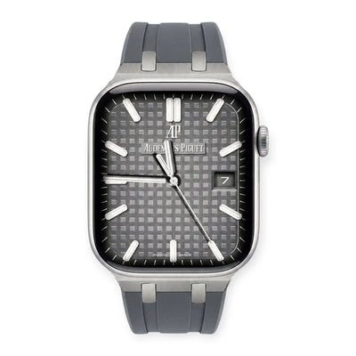 Apple Watch Mod Rubber Strap – Grey Oak Style - 