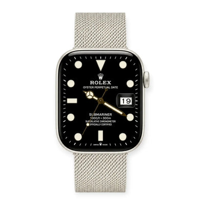 Apple Watch Mod Milanese Steel Strap – Starlight Classic Style - 