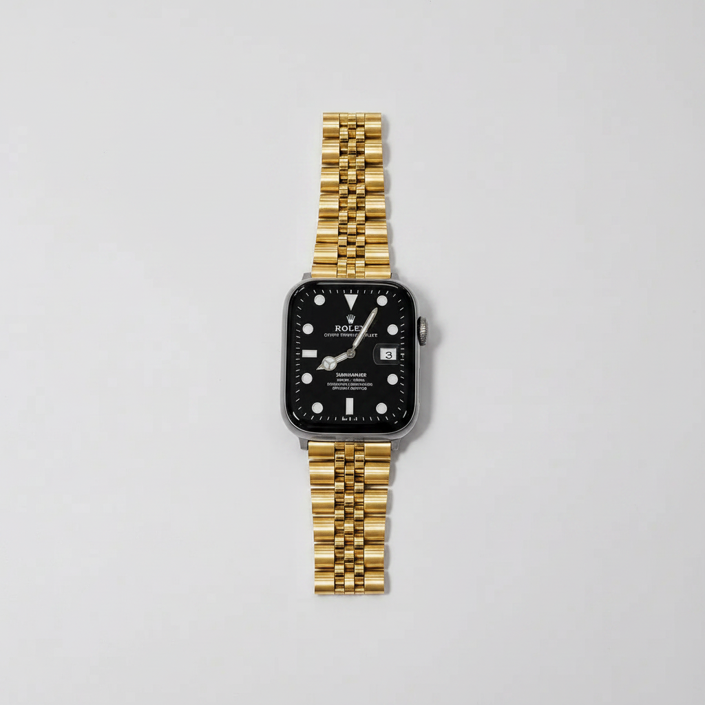 Apple Watch Mod Jubilee Steel Strap – Gold Datejust Style - 
