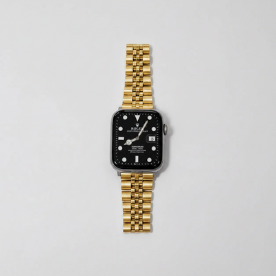 Apple Watch Mod Jubilee Steel Strap – Gold Datejust Style - 