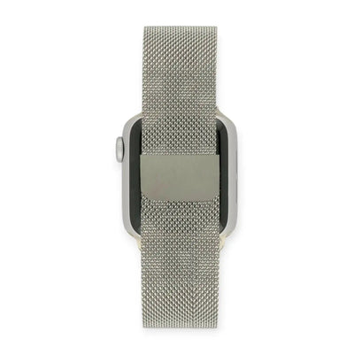 Apple Watch Mod Milanese Steel Strap – Silver Classic Style - 