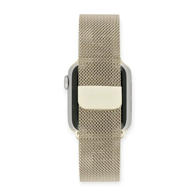 Apple Watch Mod Milanese Steel Strap – Starlight Classic Style - 