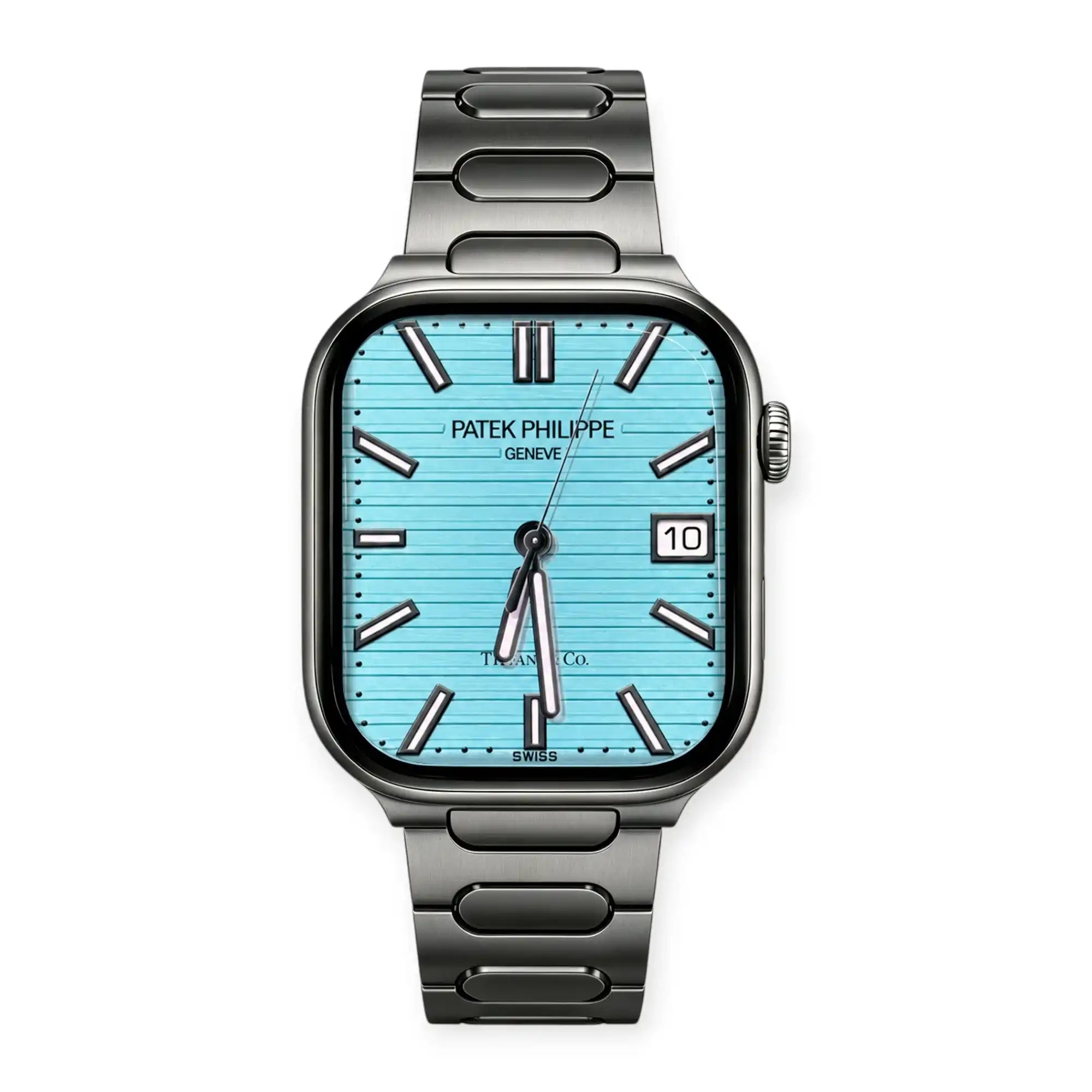 Apple Watch Mod Titanium Strap – Grey Nautilus Style - 