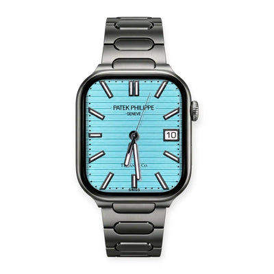 Apple Watch Mod Titanium Strap – Grey Nautilus Style - 