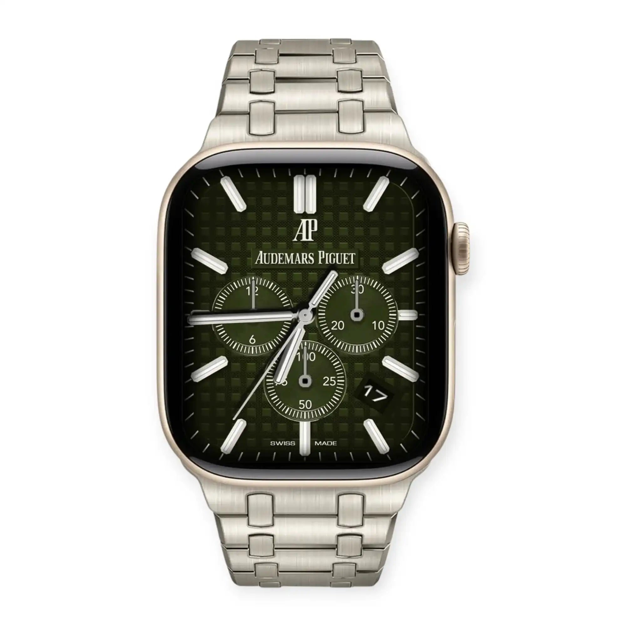 Apple Watch Mod Steel Strap – Titanium Oak Style - 