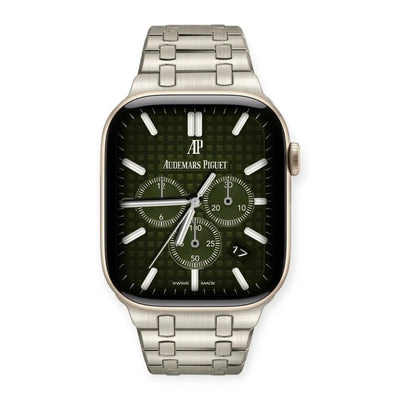 Apple Watch Mod Steel Strap – Titanium Oak Style - 