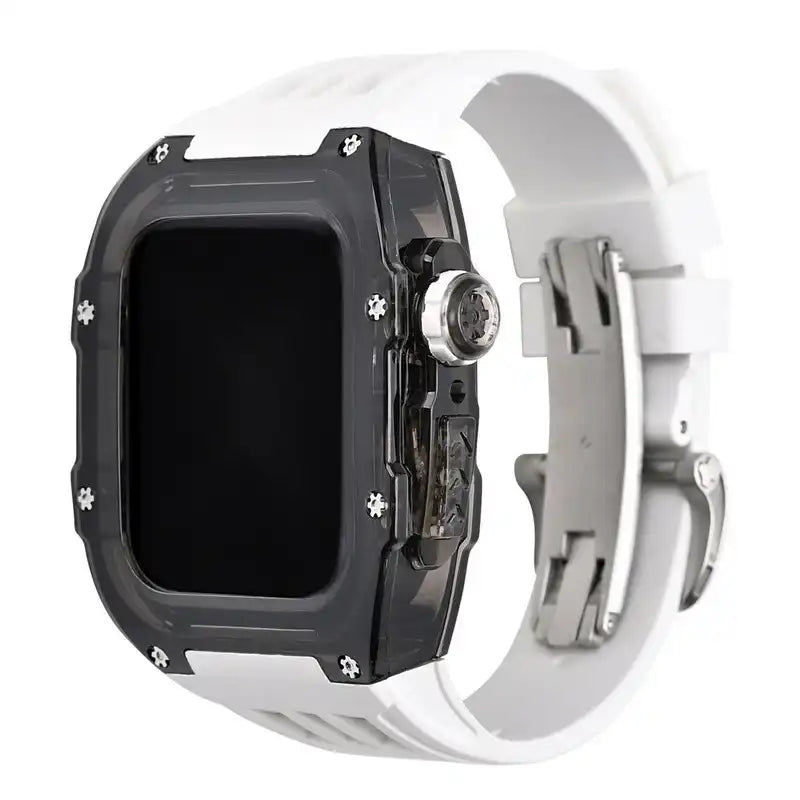 Smoke Black Apple Watch Case & Fluororubber Band Set | RM Style
