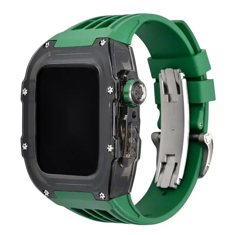 Smoke Black Apple Watch Case & Fluororubber Band Set | RM Style