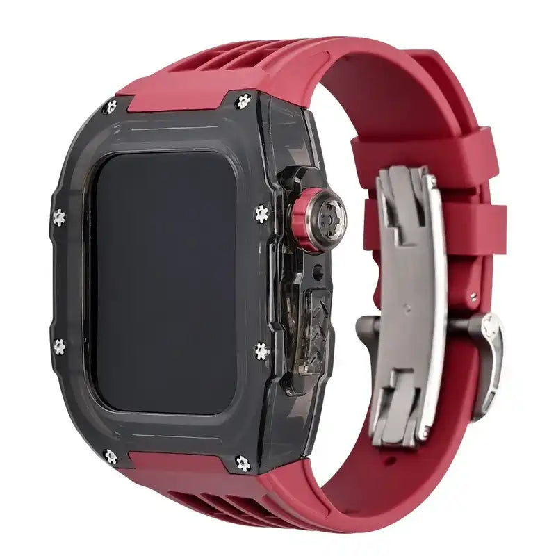 Smoke Black Apple Watch Case & Fluororubber Band Set | RM Style
