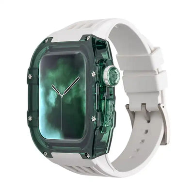 Transparent Green Apple Watch Case & Fluororubber Band Set | RM Style