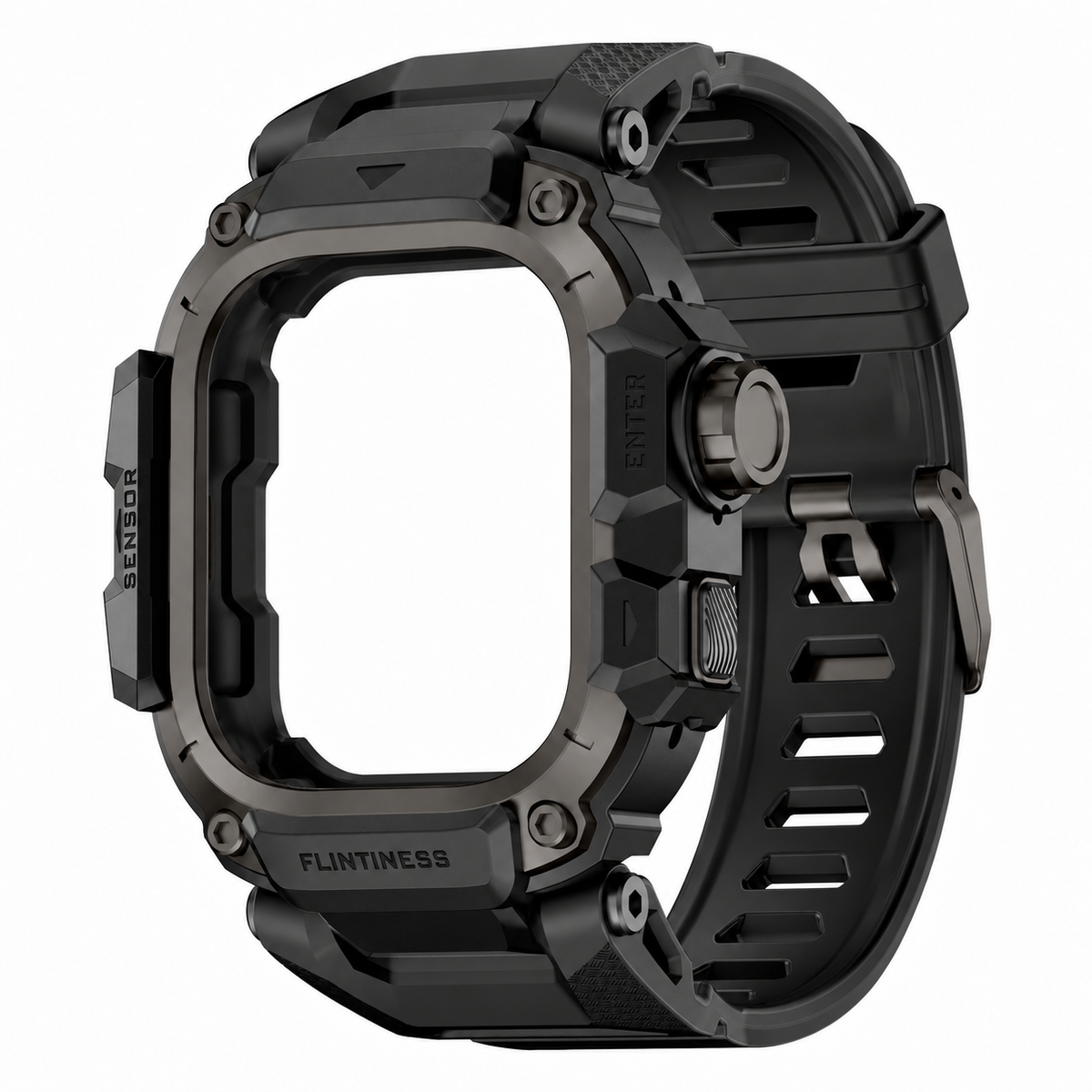 Black Apple Watch Ultra Armor Case & Band Set | Outdoor Mod Kit - 