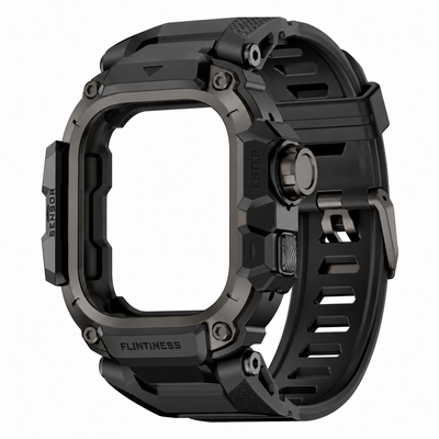 Black Apple Watch Ultra Armor Case & Band Set | Outdoor Mod Kit - 