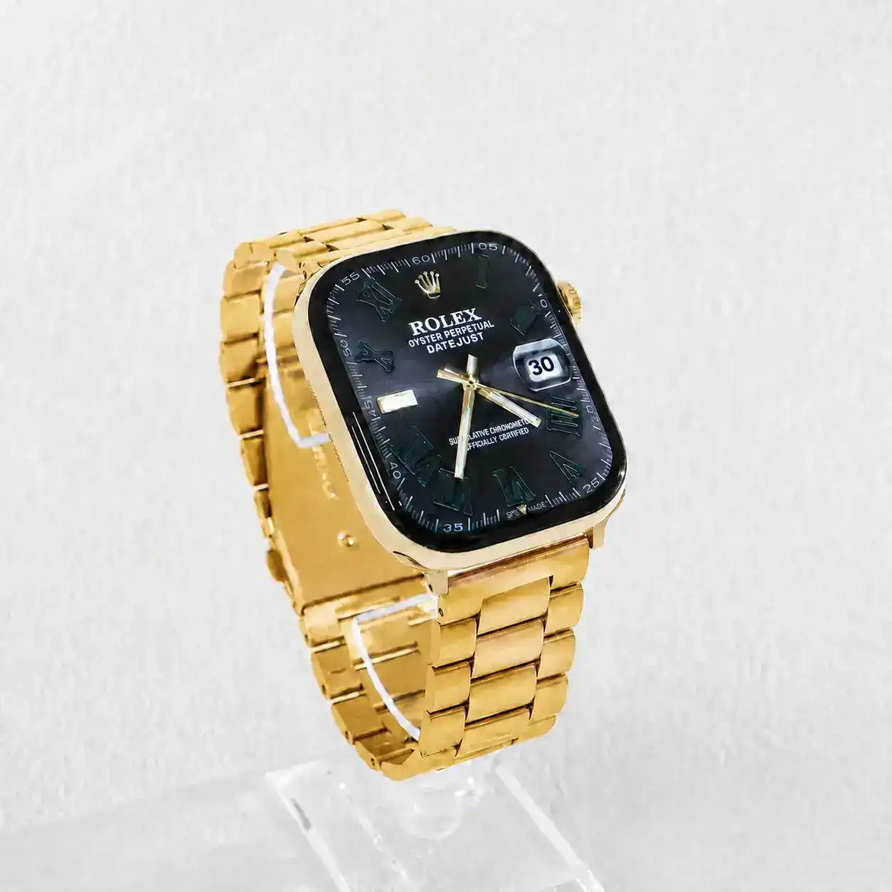 Apple Watch Mod Steel Strap – Gold Oyster Style - 