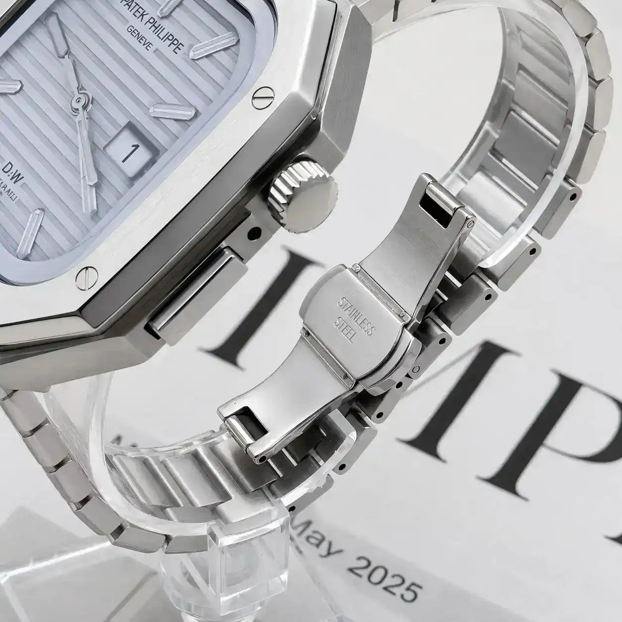 Apple Watch Mod Steel Case & Strap – Silver Nautilus Style - 