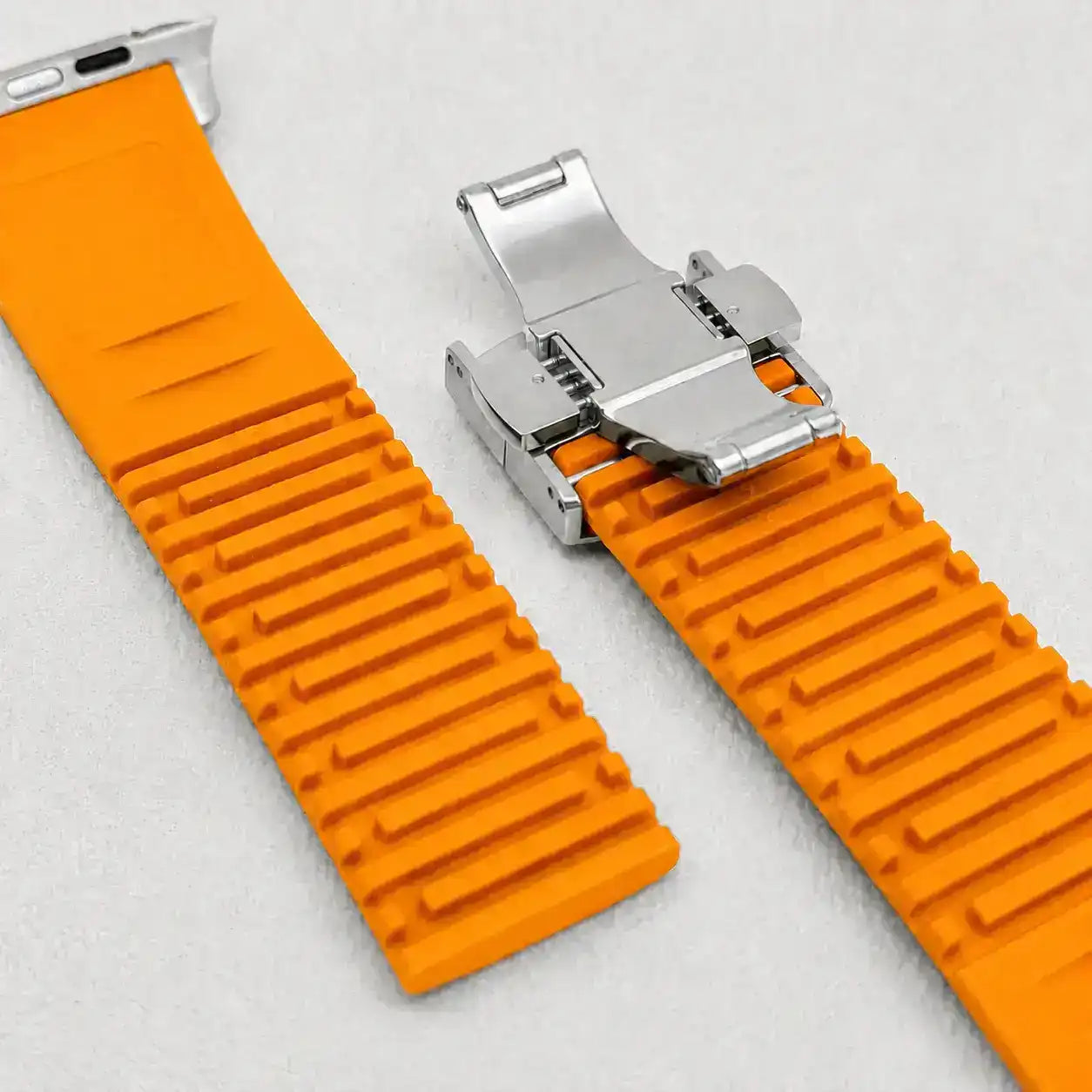 Apple Watch Mod Rubber Strap – Orange Aquanaut Style - 