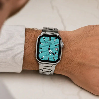 Apple Watch Mod Titanium Strap – Grey Nautilus Style - 