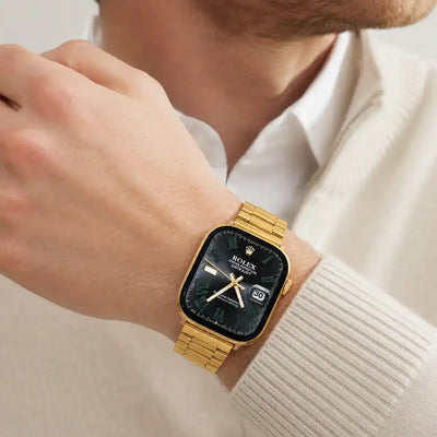 Apple Watch Mod Steel Strap – Gold Oyster Style - 