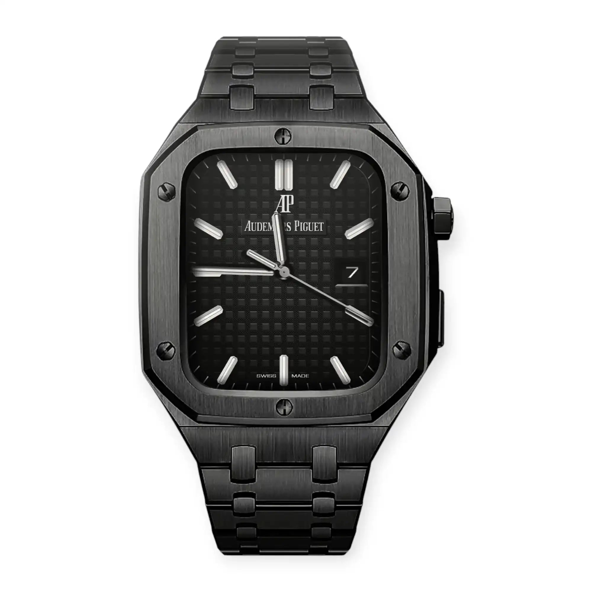 Apple Watch Mod Steel Case & Strap – Black Oak Style - 