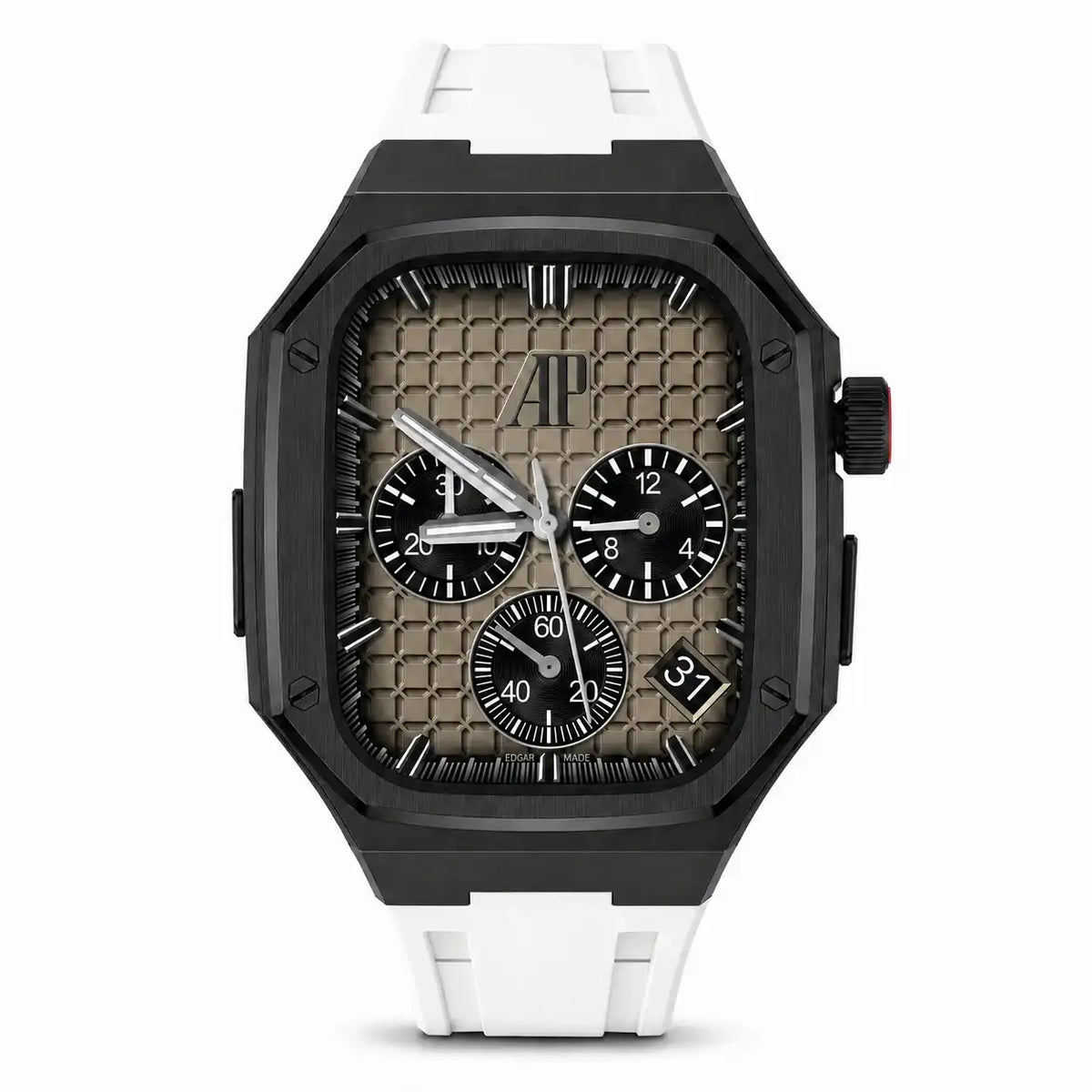 Steel Apple Watch Ultra Case & Rubber Band Set | Royal Oak Mod Kit - 