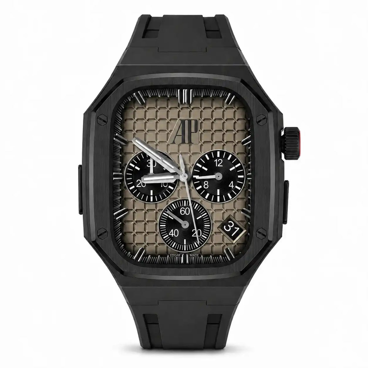 Steel Apple Watch Ultra Case & Rubber Band Set | Royal Oak Mod Kit - 