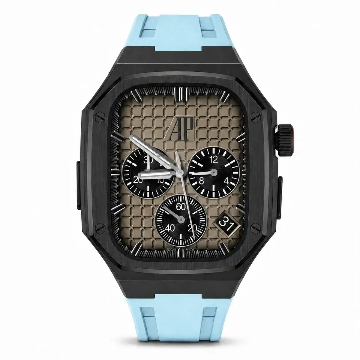 Steel Apple Watch Ultra Case & Rubber Band Set | Royal Oak Mod Kit - 
