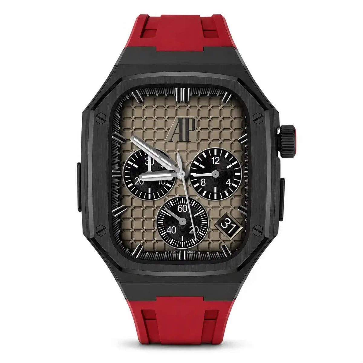 Steel Apple Watch Ultra Case & Rubber Band Set | Royal Oak Mod Kit - 