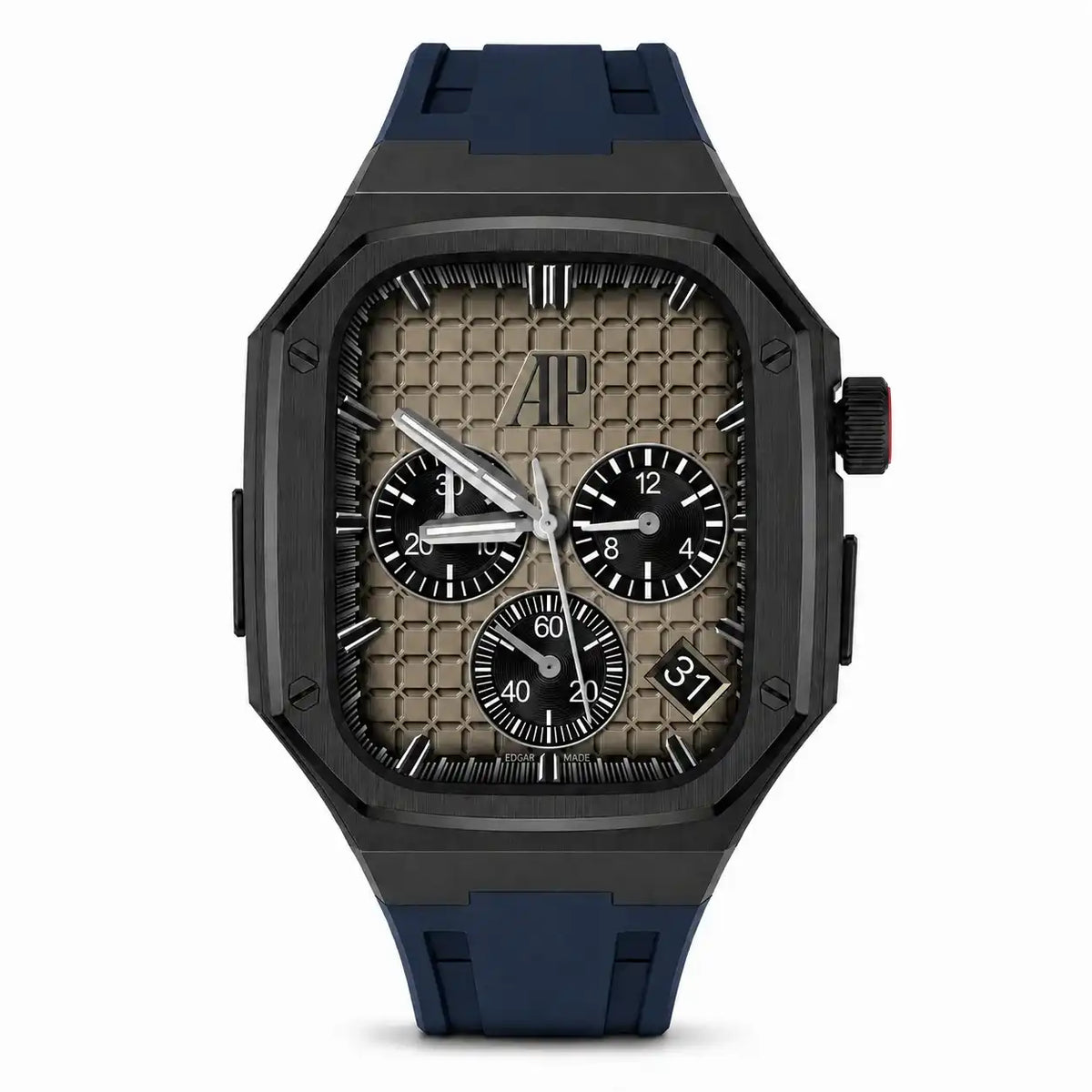 Steel Apple Watch Ultra Case & Rubber Band Set | Royal Oak Mod Kit - 