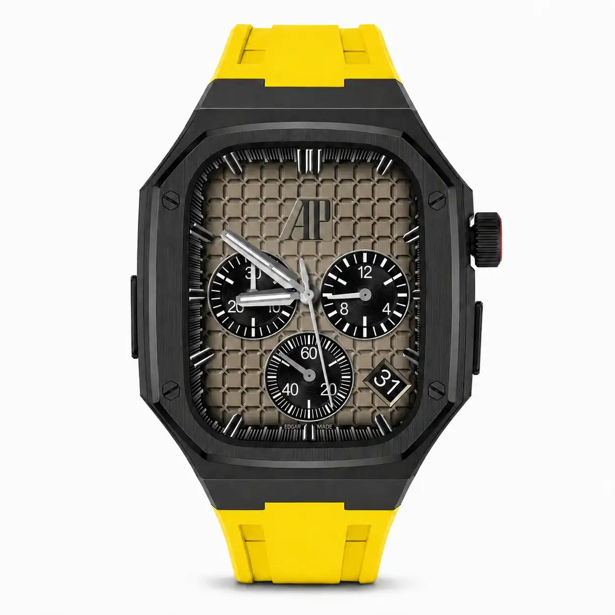 Steel Apple Watch Ultra Case & Rubber Band Set | Royal Oak Mod Kit - 