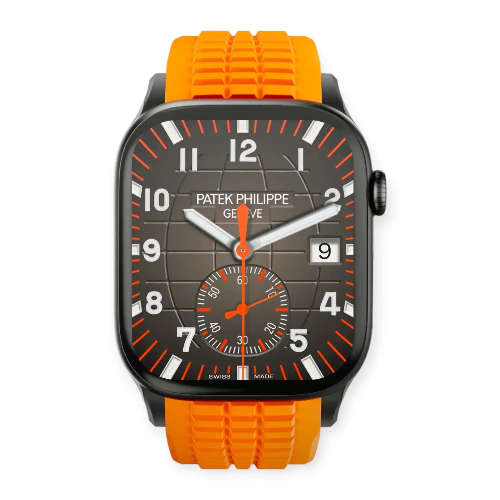 Apple Watch Mod Rubber Strap – Orange Aquanaut Style - 