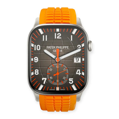 Apple Watch Mod Rubber Strap – Orange Aquanaut Style - 