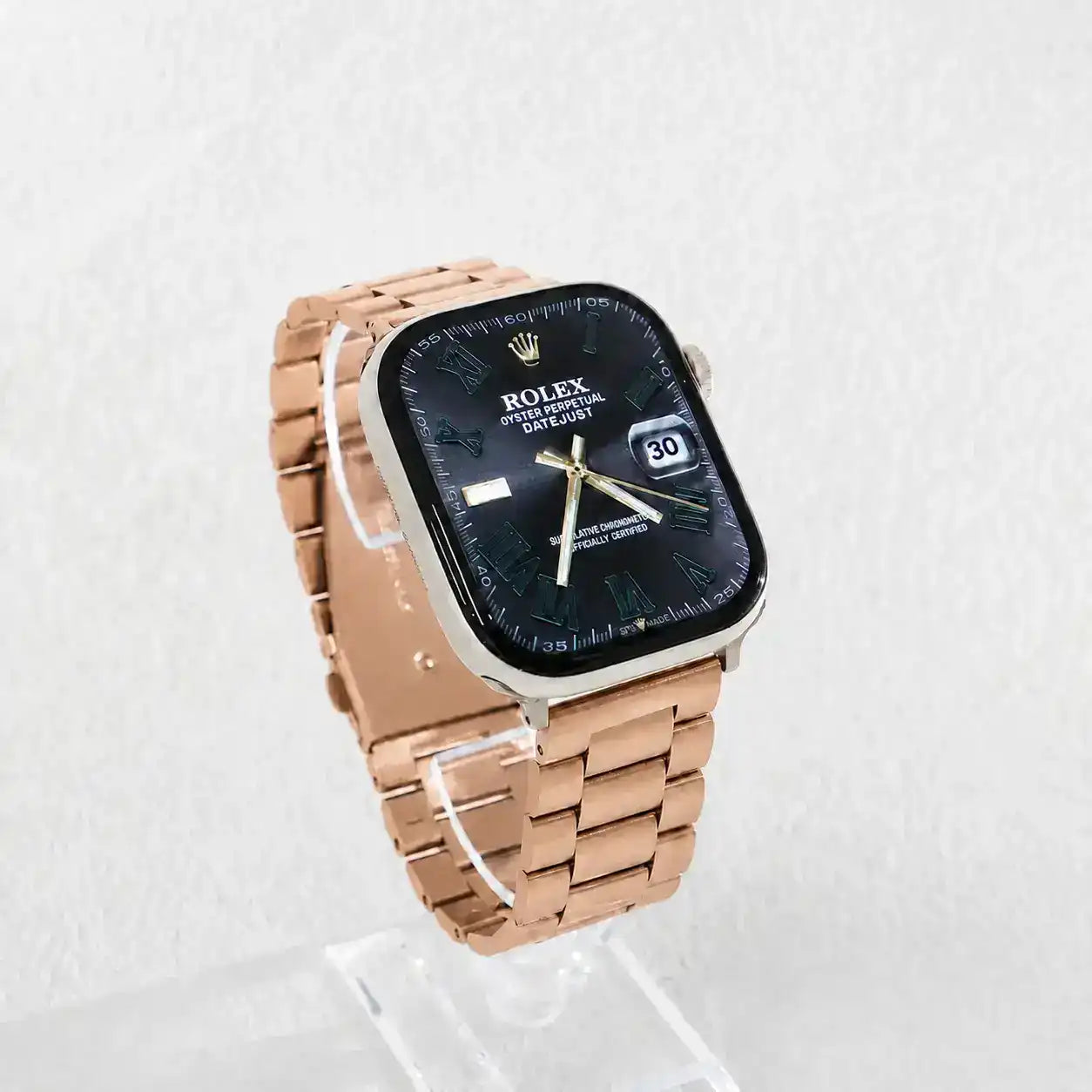 Apple Watch Mod Steel Strap – Rose Gold Oyster Style - 