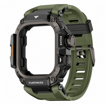 Green Apple Watch Ultra Armor Case & Band Set | Outdoor Mod Kit - 