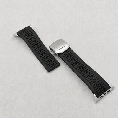 Apple Watch Mod Rubber Strap – Black Aquanaut Style - 
