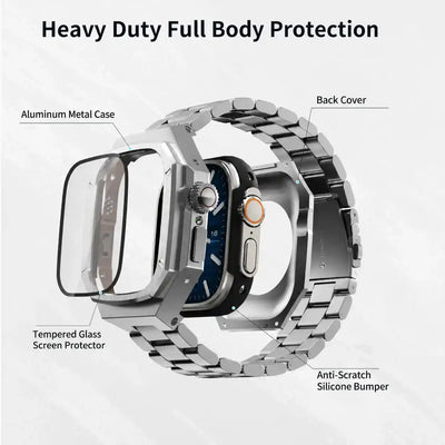 Apple Watch Ultra Aluminum Case & Steel Band Set | Royal Oak Mod Kit - 