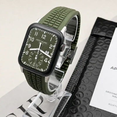 Apple Watch Mod Rubber Strap – Green Aquanaut Style - 