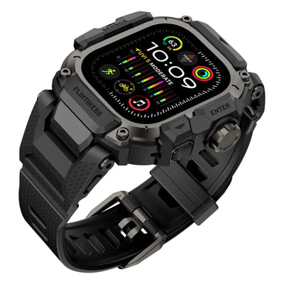 Apple Watch Mod Armor Case & Strap – Black Gym Style - 