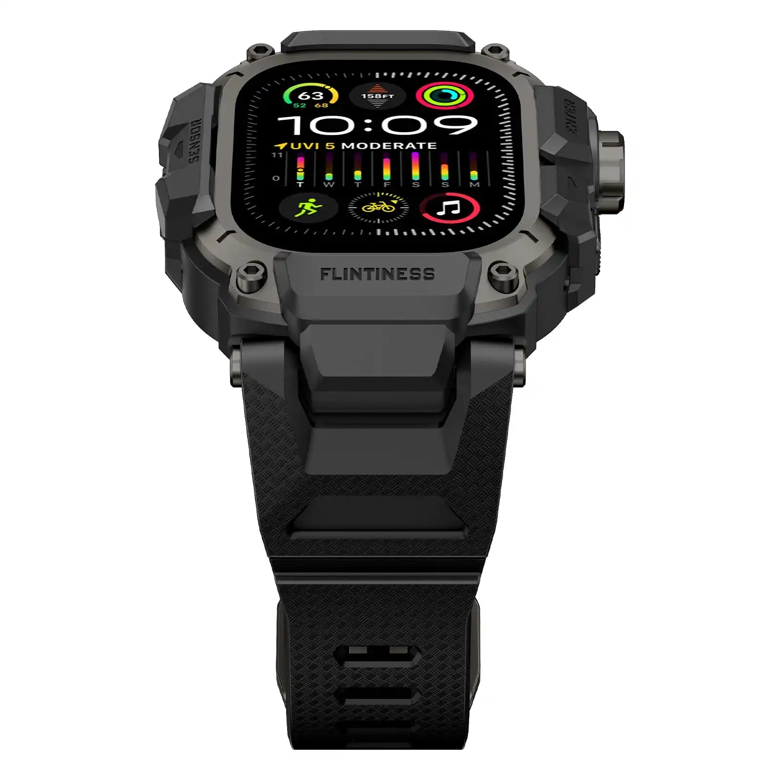 Apple Watch Mod Armor Case & Strap – Black Gym Style - 