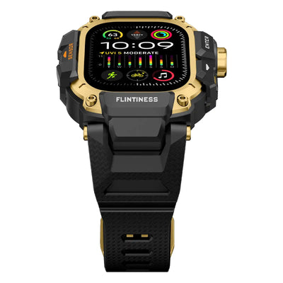Apple Watch Mod Armor Case & Strap – Black & Gold Gym Style - 