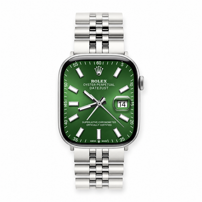 Silver Jubilee Stainless Steel Apple Watch Band | Datejust Style - 
