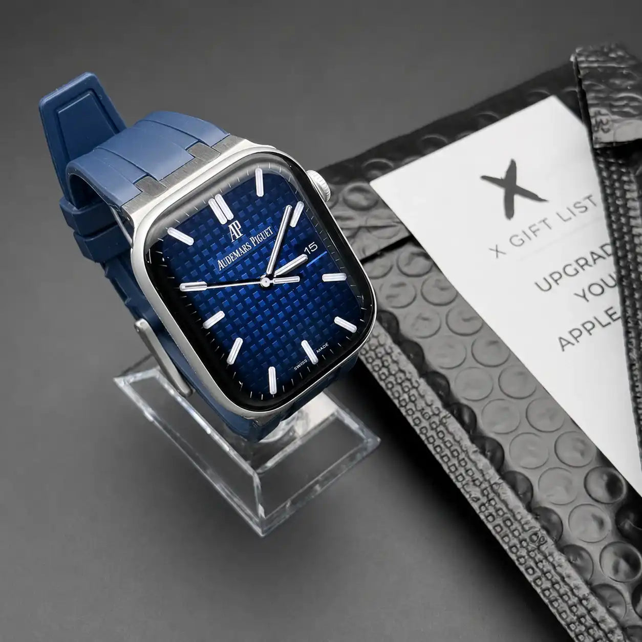 Apple Watch Mod Rubber Strap – Blue Oak Style - 