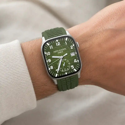 Apple Watch Mod Rubber Strap – Green Aquanaut Style - 